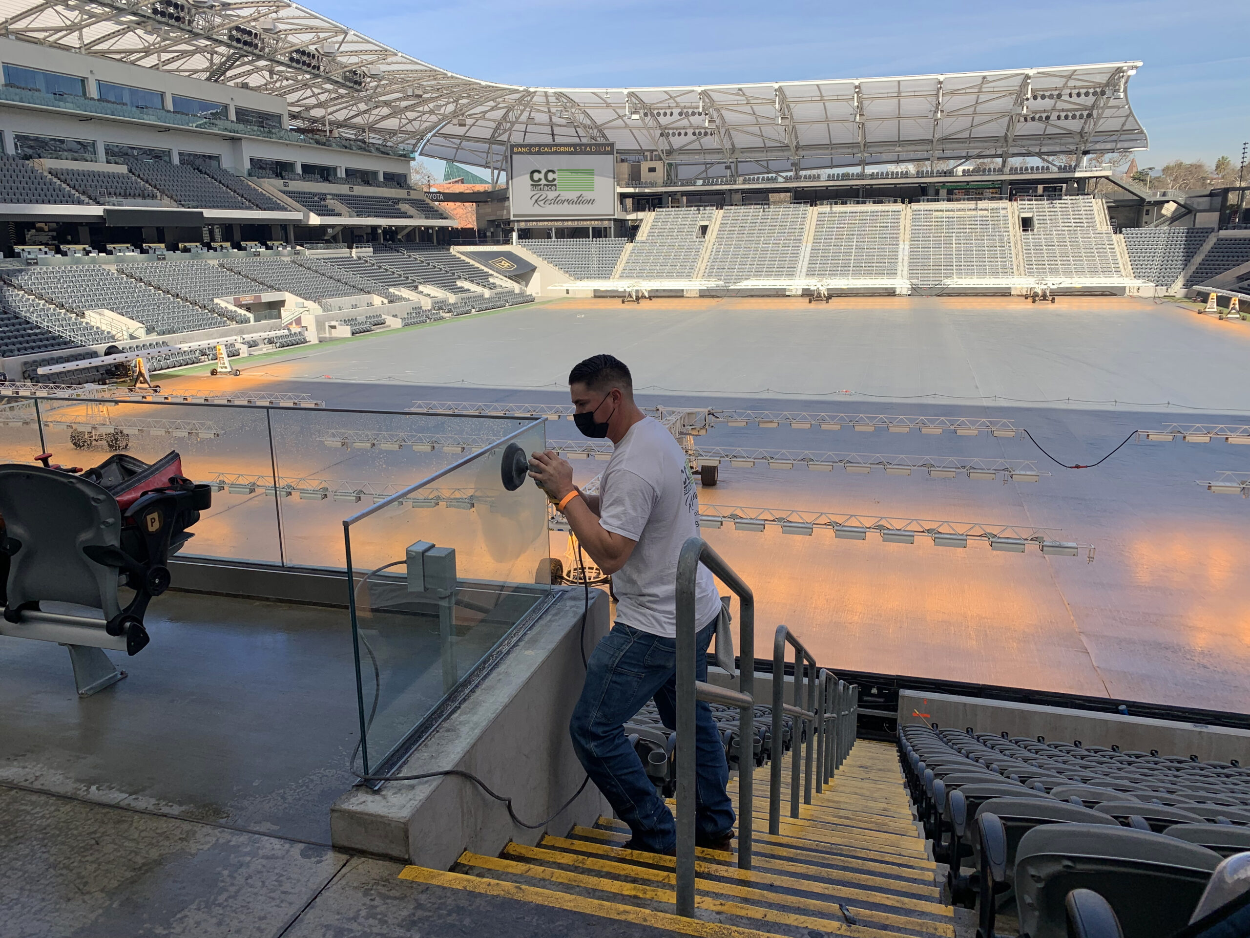 Glass Scratch Removal at LA Stadium